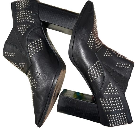 See By Chloe Black Silver Studded Booties 38/7.5 - Picture 4 of 14